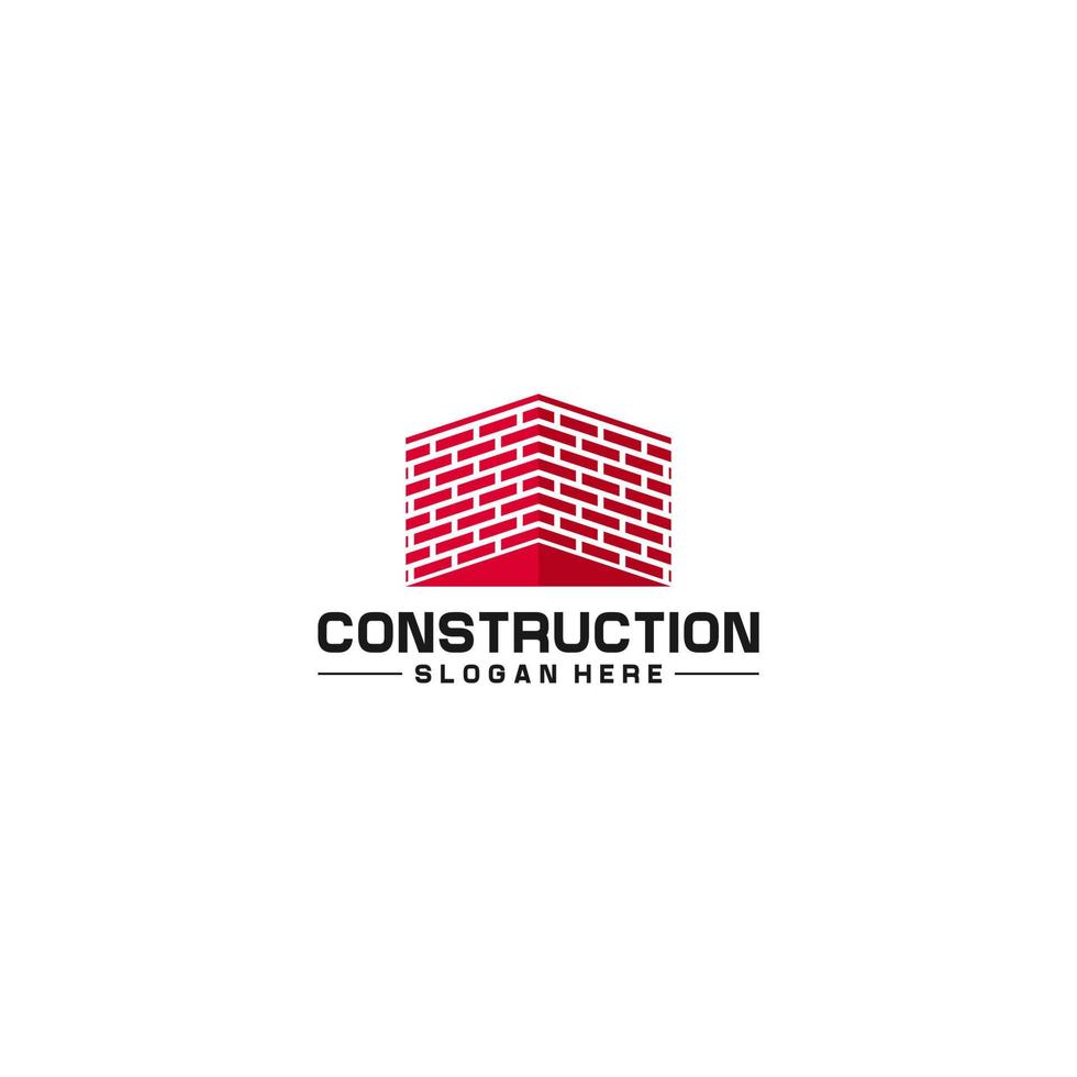 plantilla de logotipo de construcción en fondo blanco vector