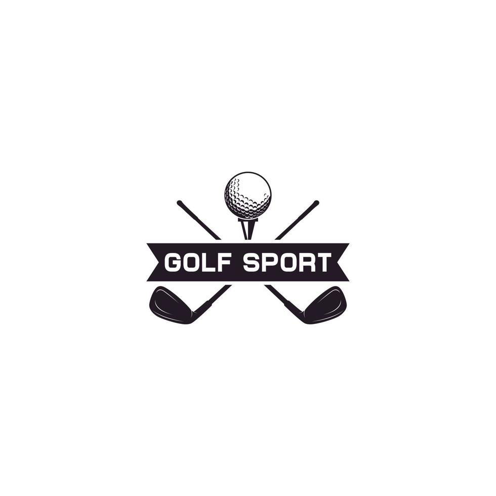 golf sport logo template in white background vector