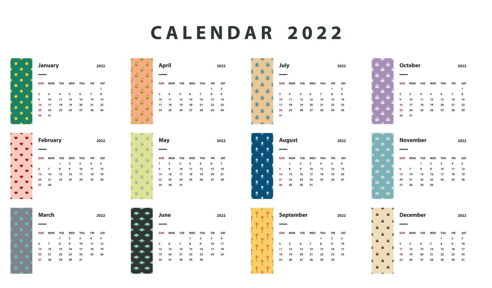 background wallpaper layout calendar office time diary 2022 new year template icon logo pattern day month style diary flat design element black vintage business season number date sunday element white vector