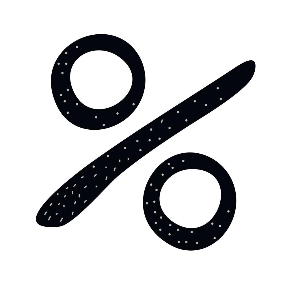 percent icon, sign drawing vector