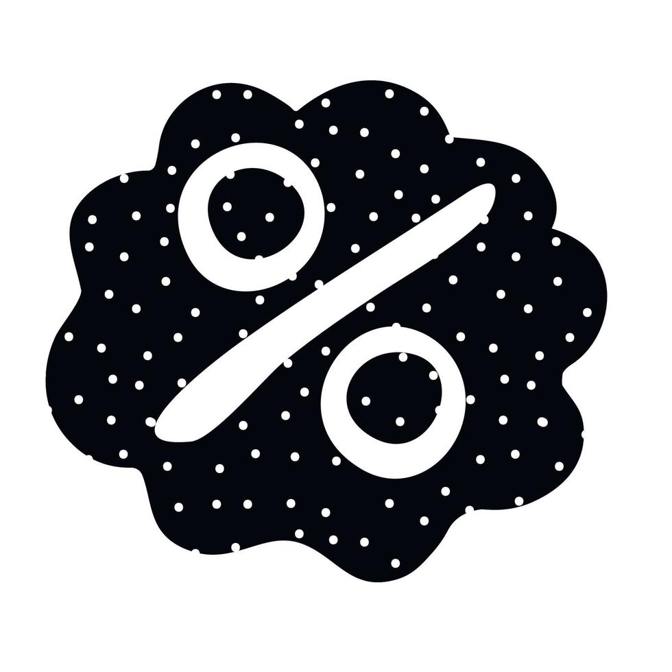 percent icon, sign drawing vector