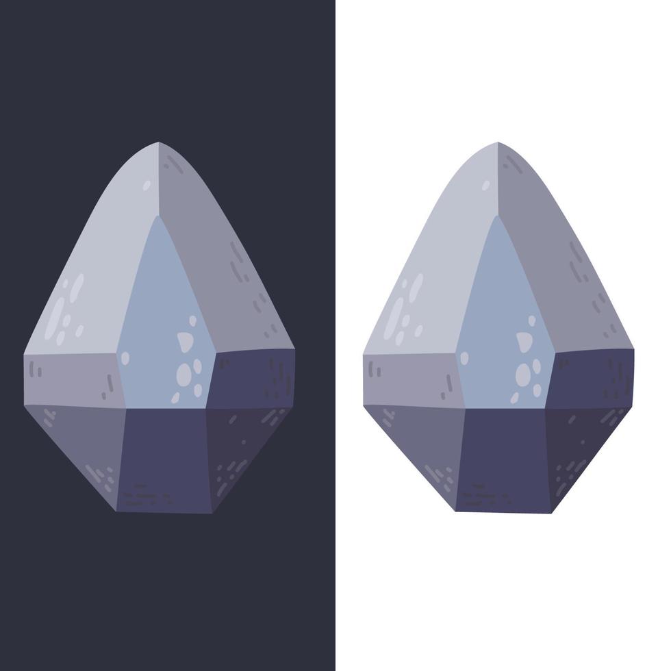 dark blue jewel, gem, precious stones.  magical stone with glare. vector