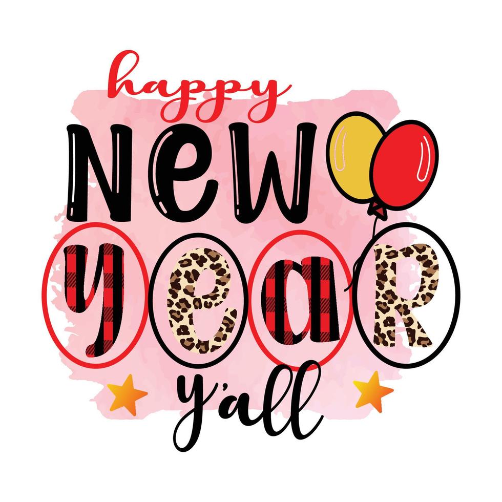 Happy New Year Sublimation Design vector