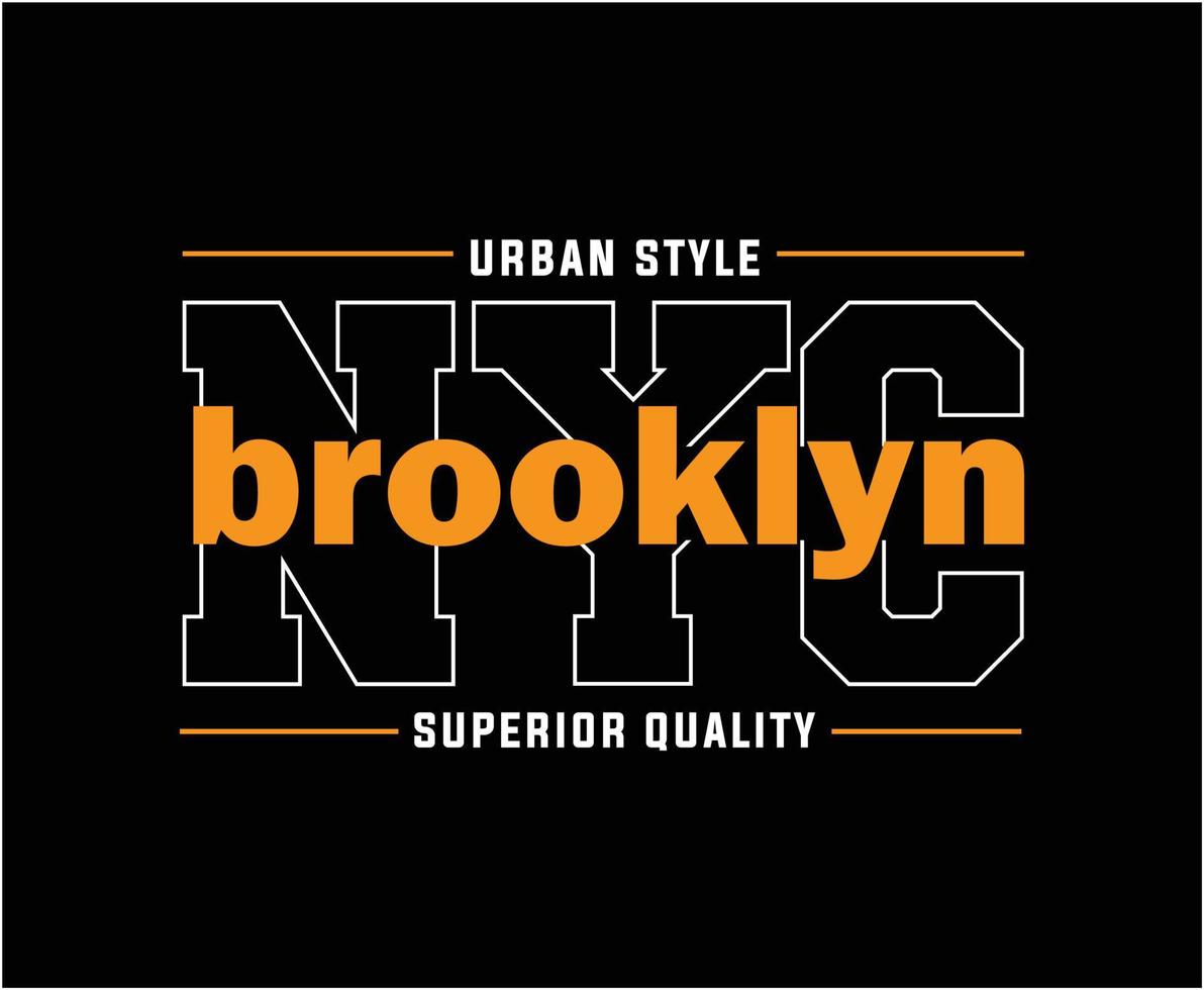 diseño de camiseta de vector de tipografía de nyc brooklyn para imprimir