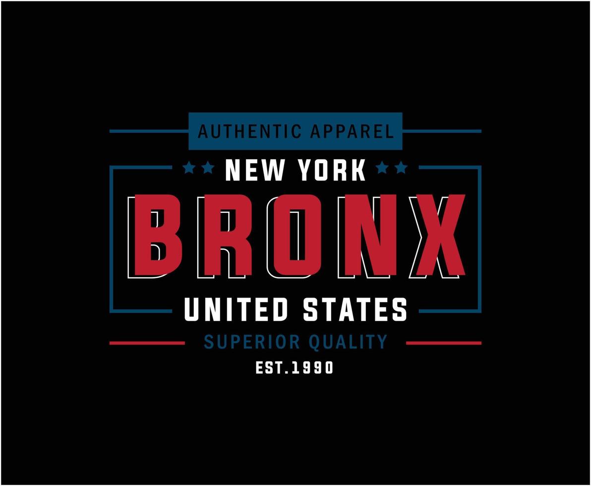 Bronx New York City Typography Vector T-shirt Graphics