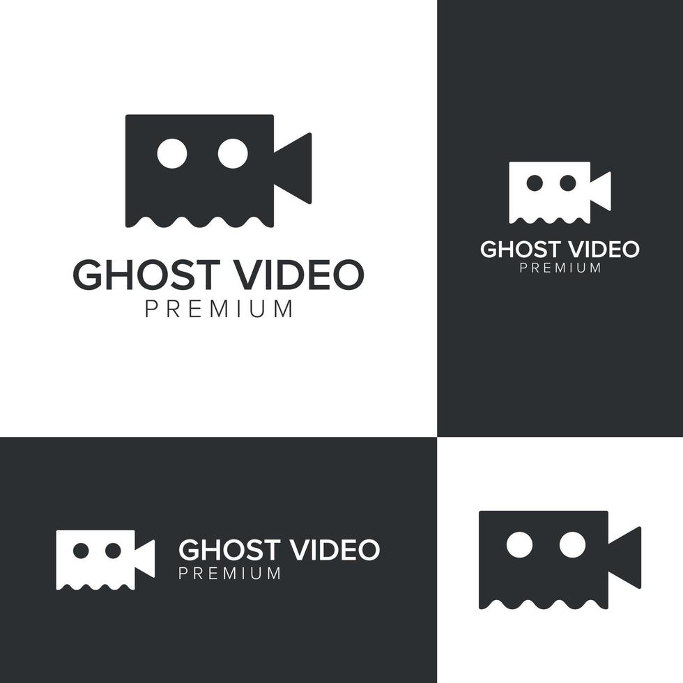 ghost video logo icon vector template