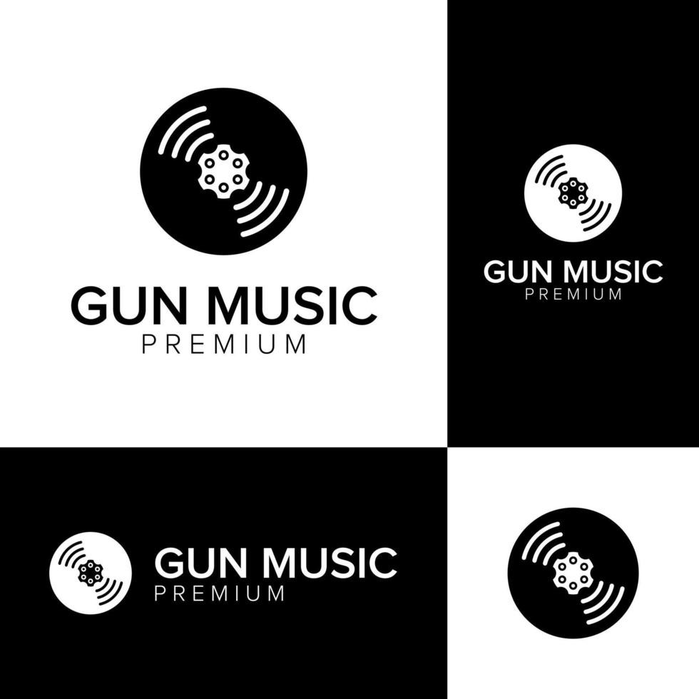 gun music logo icon vector template