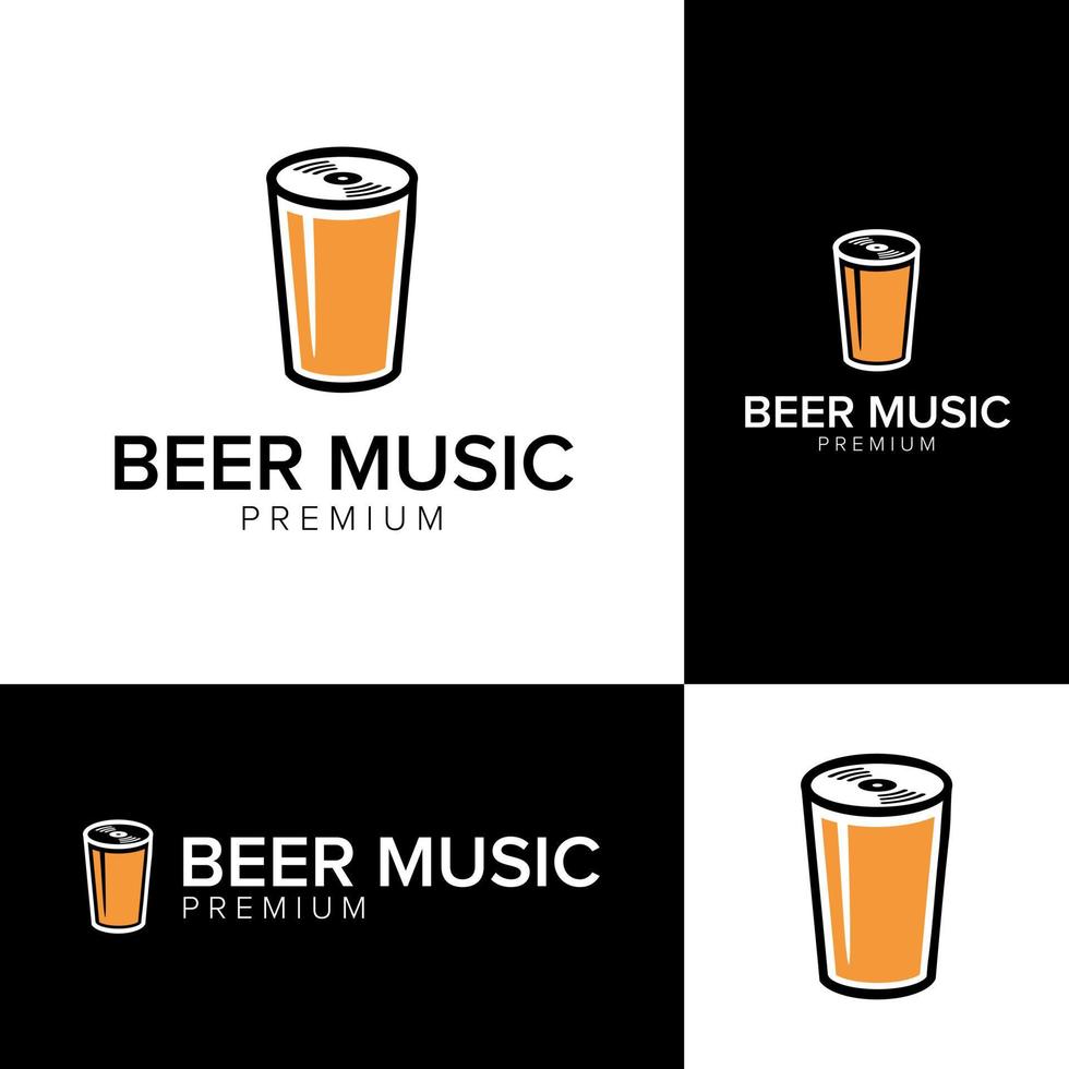 beer music logo icon vector template