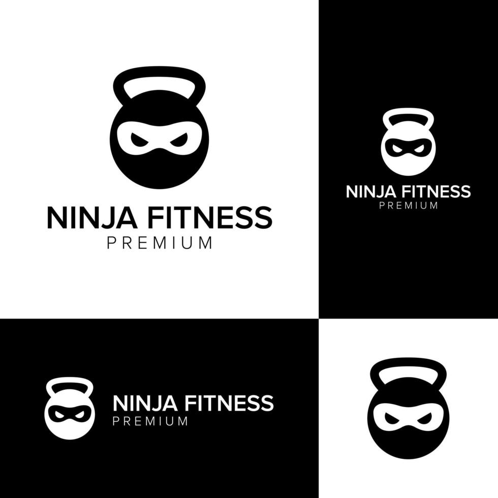 Ninja fitness logo icon vector template