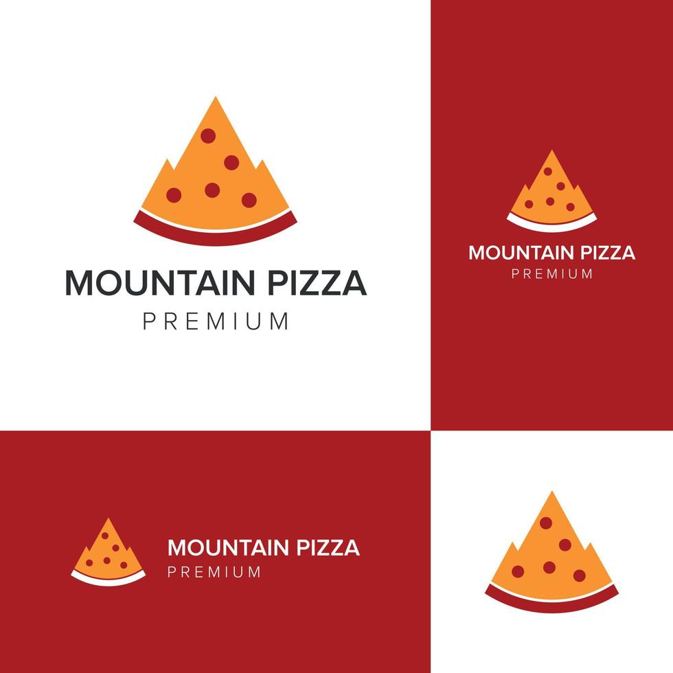 plantilla de vector de icono de logotipo de pizza de montaña