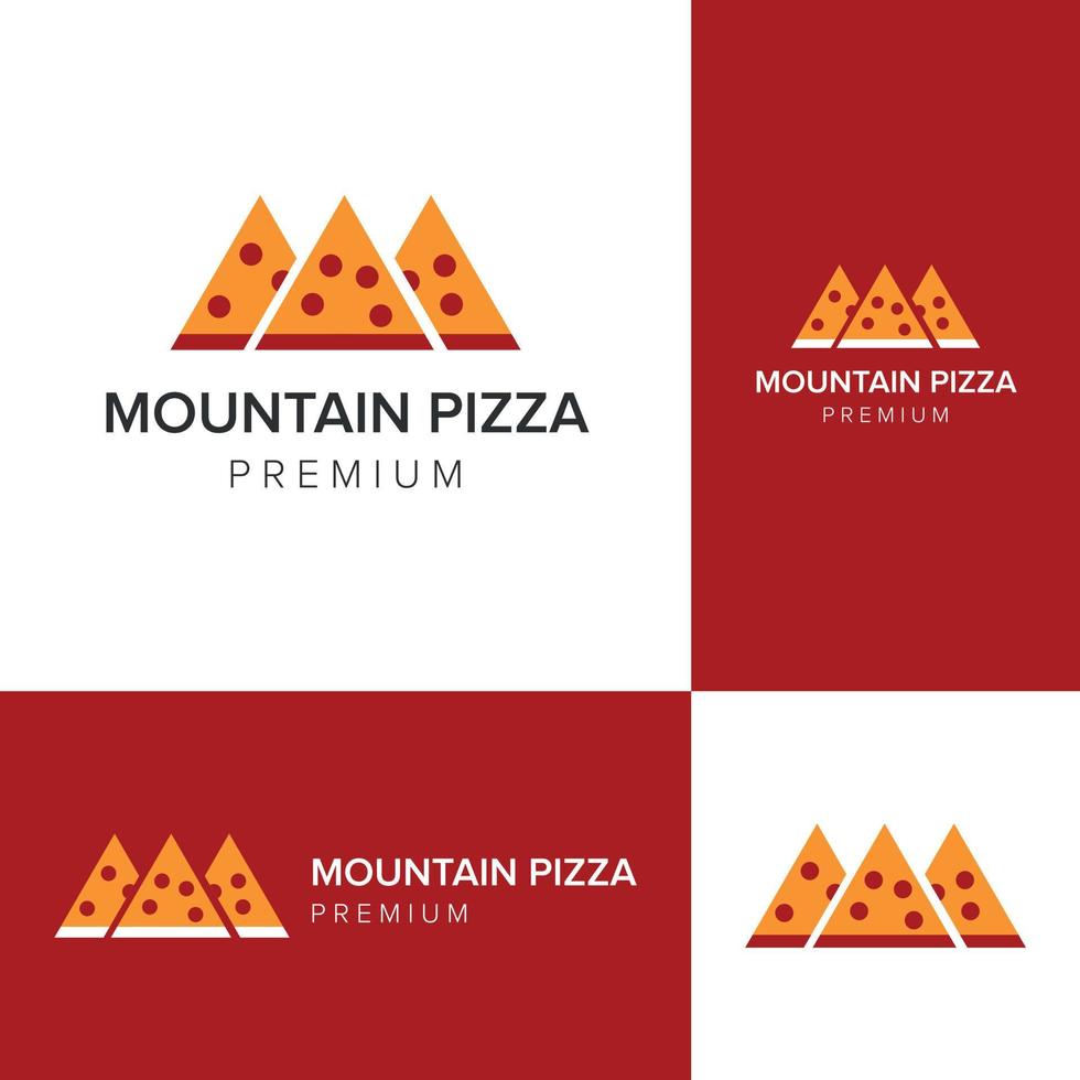 plantilla de vector de icono de logotipo de pizza de montaña