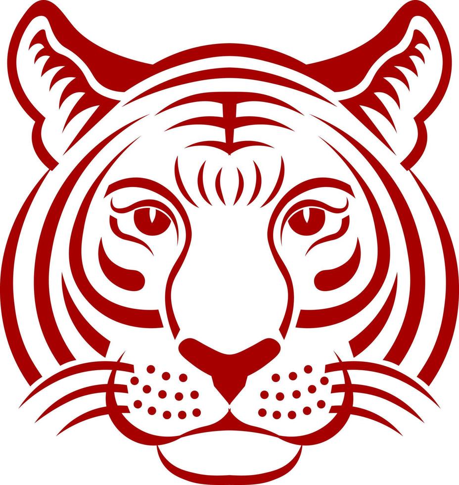 chinese new year element. tiger head abstract illustration vector