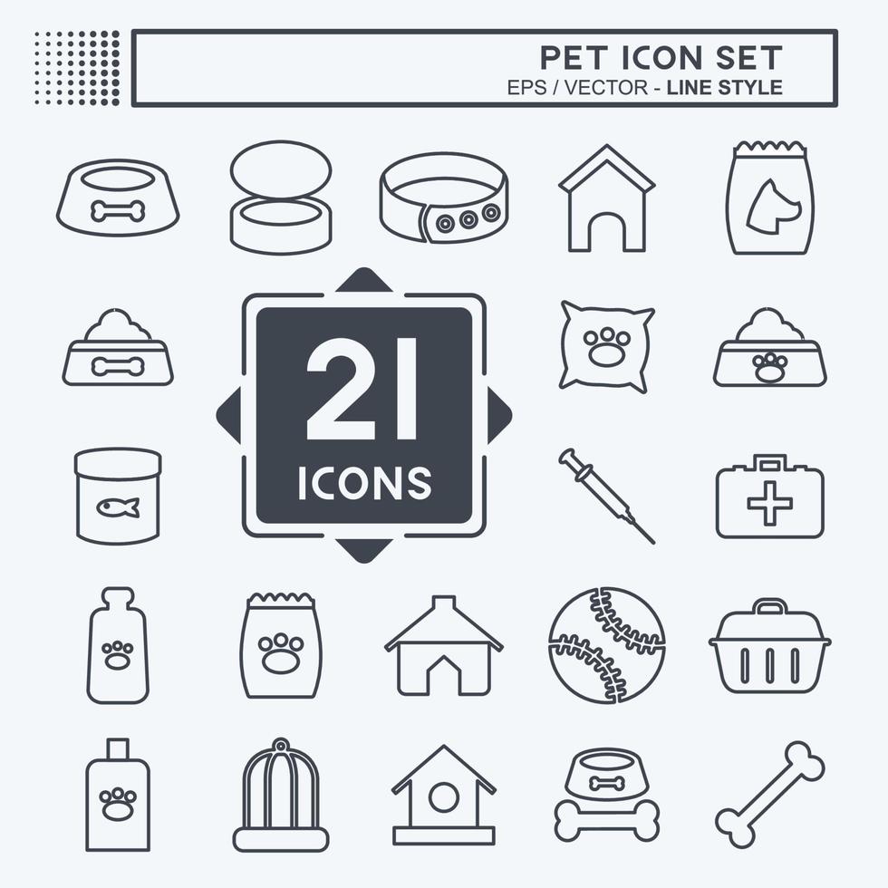 conjunto de iconos mascota - estilo de línea - ilustración simple, trazo editable vector