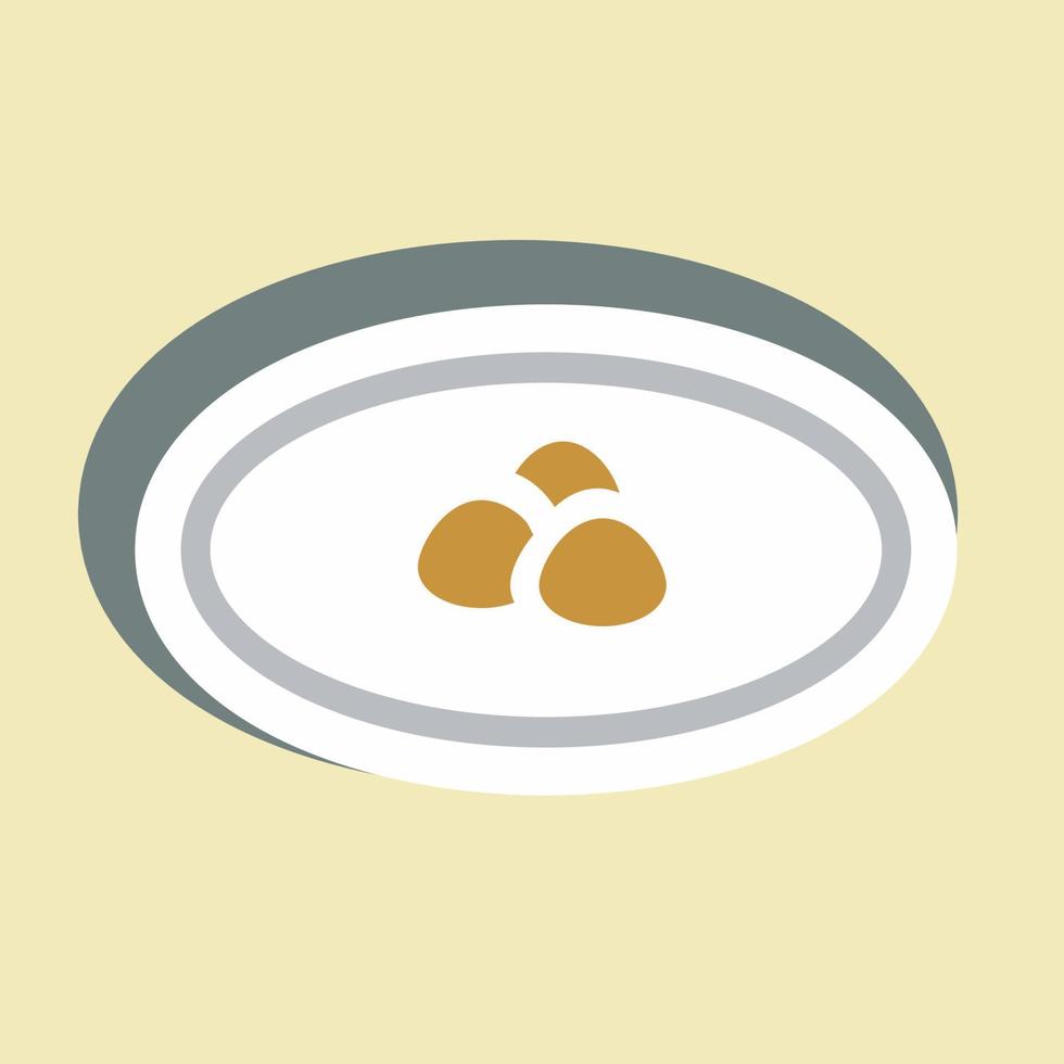 Sticker Dumpling Soup - Simple illustration,Editable stroke vector