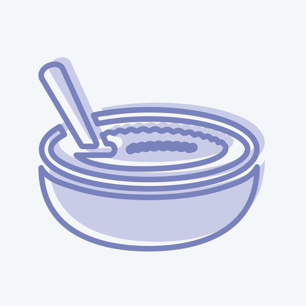 Icon Rice Pudding - Two Tone Style - Simple illustration,Editable stroke vector