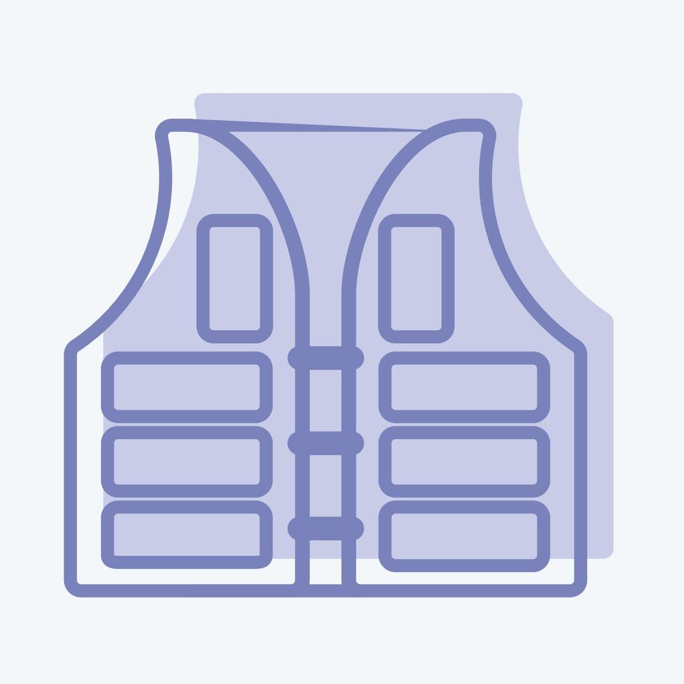Icon Life Vest - Two Tone Style - Simple illustration,Editable stroke vector