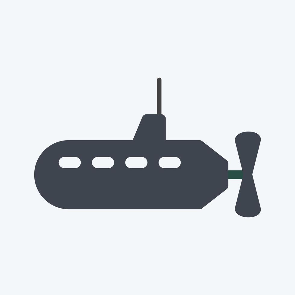 Icon Submarine - Glyph Style - Simple illustration,Editable stroke vector