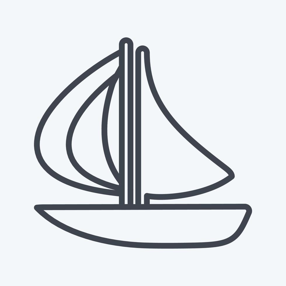 icono de barco - estilo de línea - ilustración simple, trazo editable vector