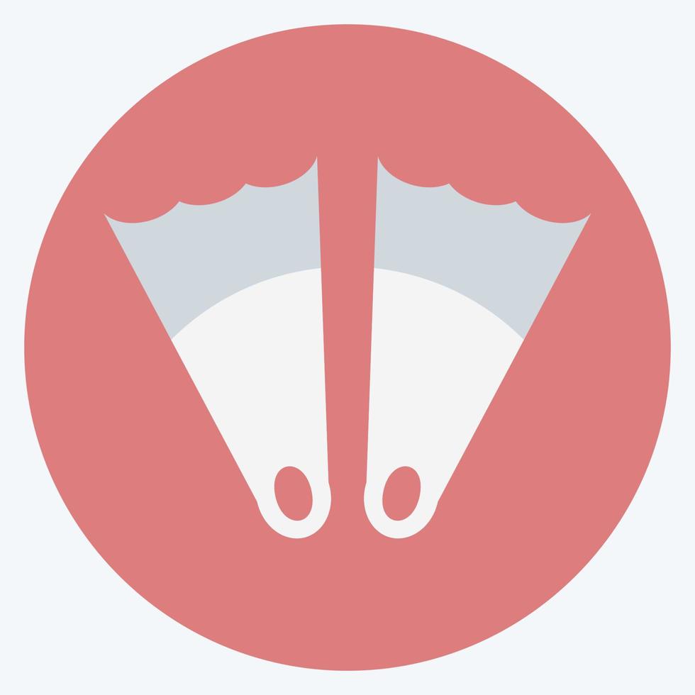 Icon Fins - Flat Style - Simple illustration,Editable stroke vector