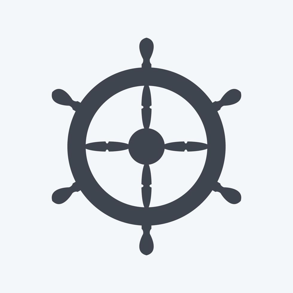 Icon Ship Wheel - Glyph Style - Simple illustration,Editable stroke vector