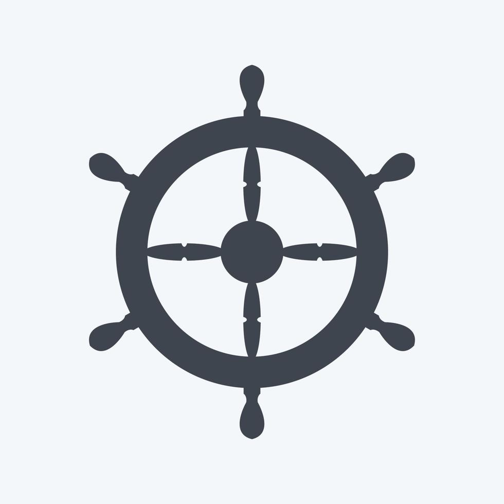 Icon Ship Wheel - Glyph Style - Simple illustration,Editable stroke vector