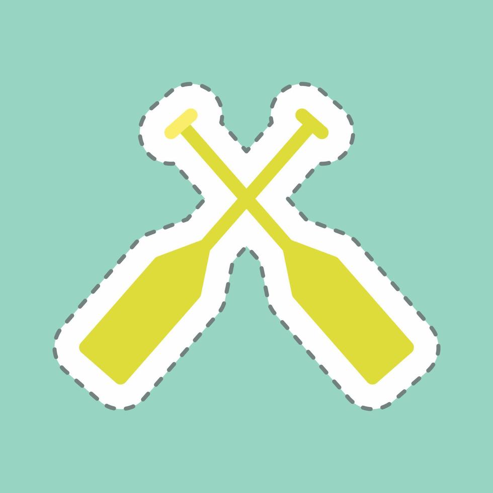 Sticker Oars - Line Cut - Simple illustration,Editable stroke vector