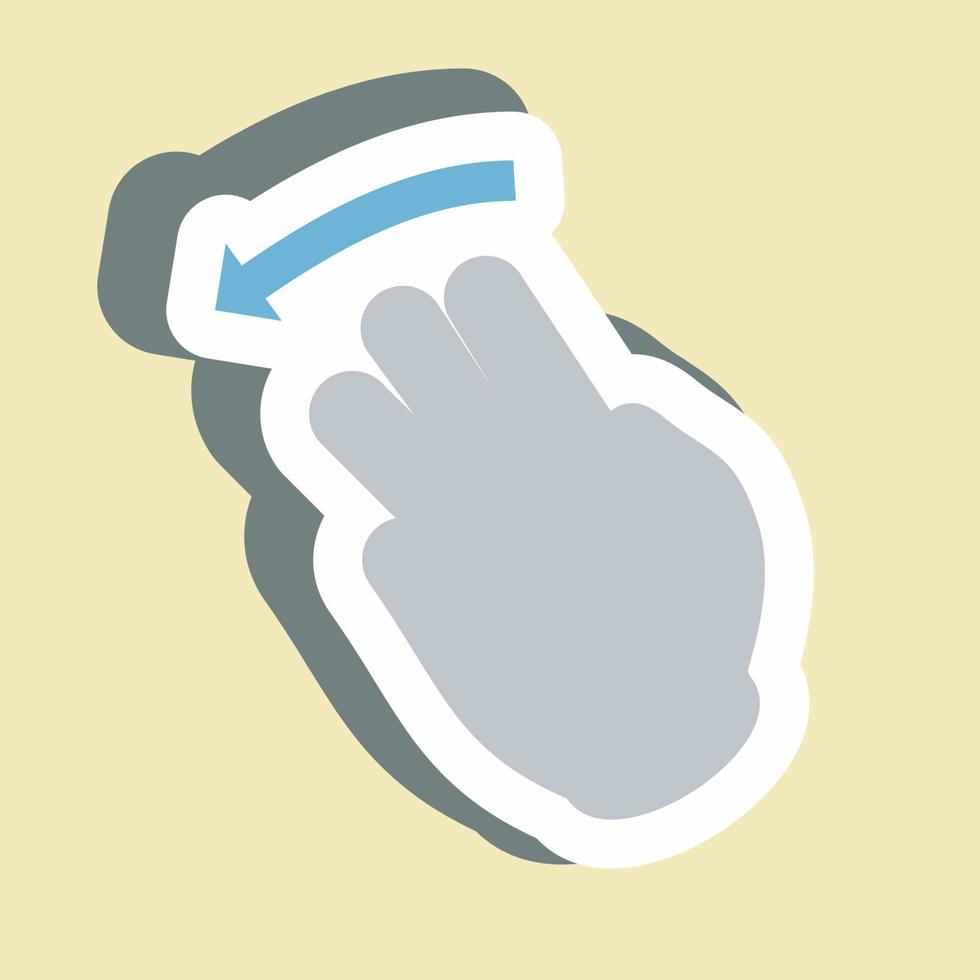 Sticker Three Fingers Left - Simple illustration,Editable stroke vector