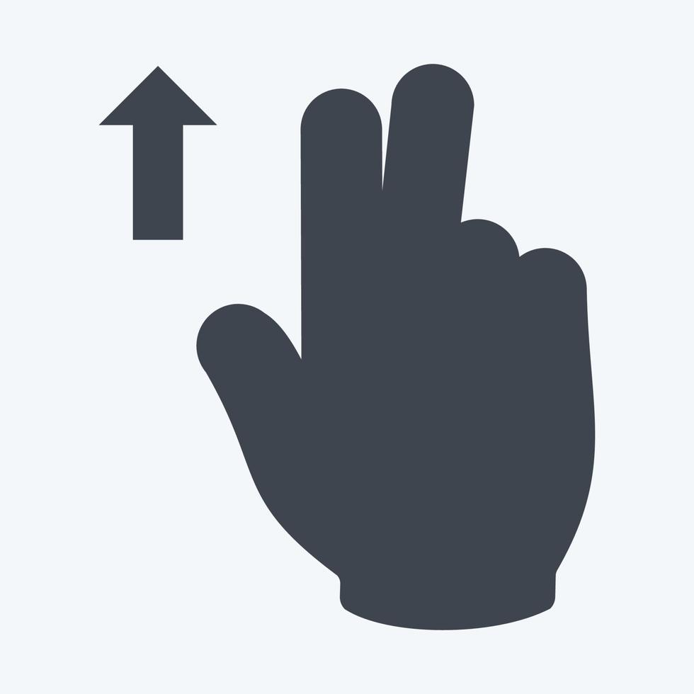 icono dos dedos hacia arriba - estilo de glifo - ilustración simple, trazo editable vector