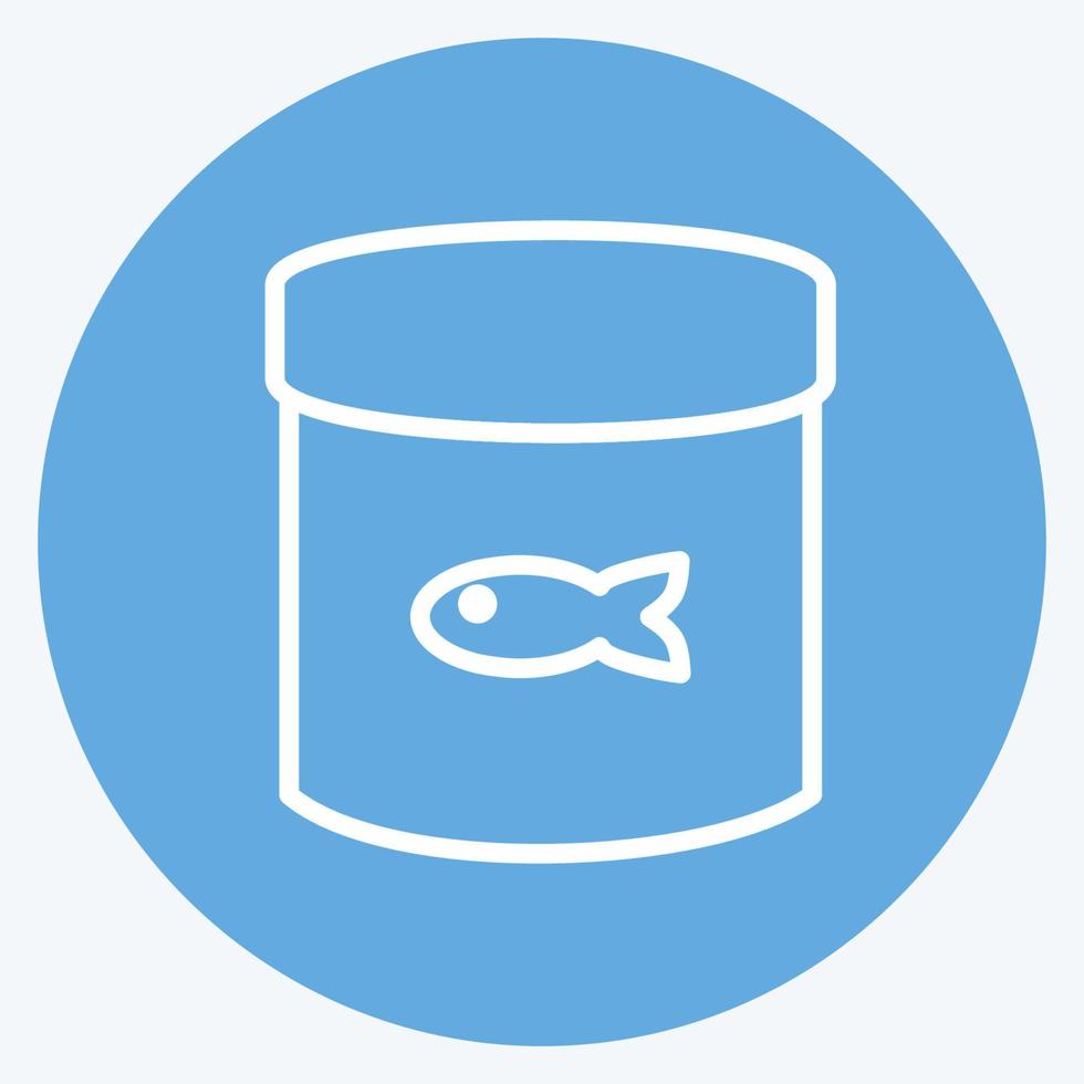 Icon Canned Fish Food - Blue Eyes Style - Simple illustration,Editable stroke vector