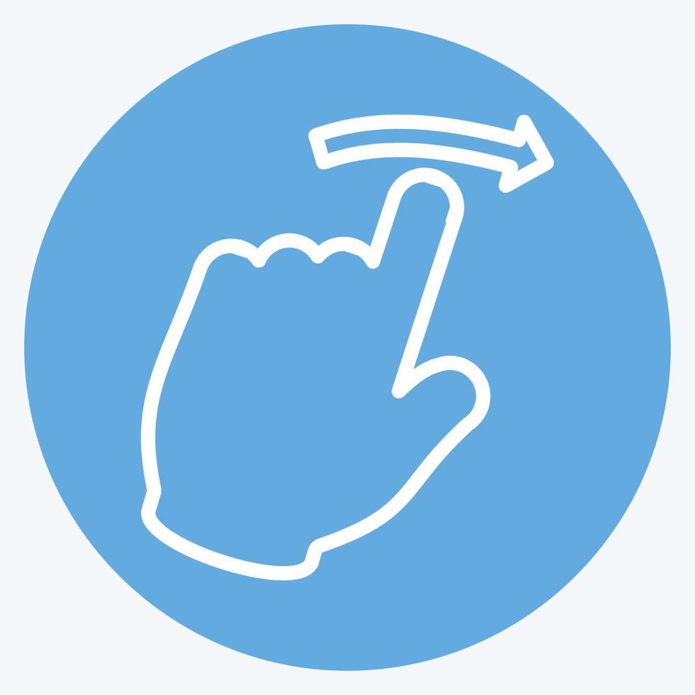 Icon Swipe Right - Blue Eyes Style - Simple illustration,Editable stroke vector