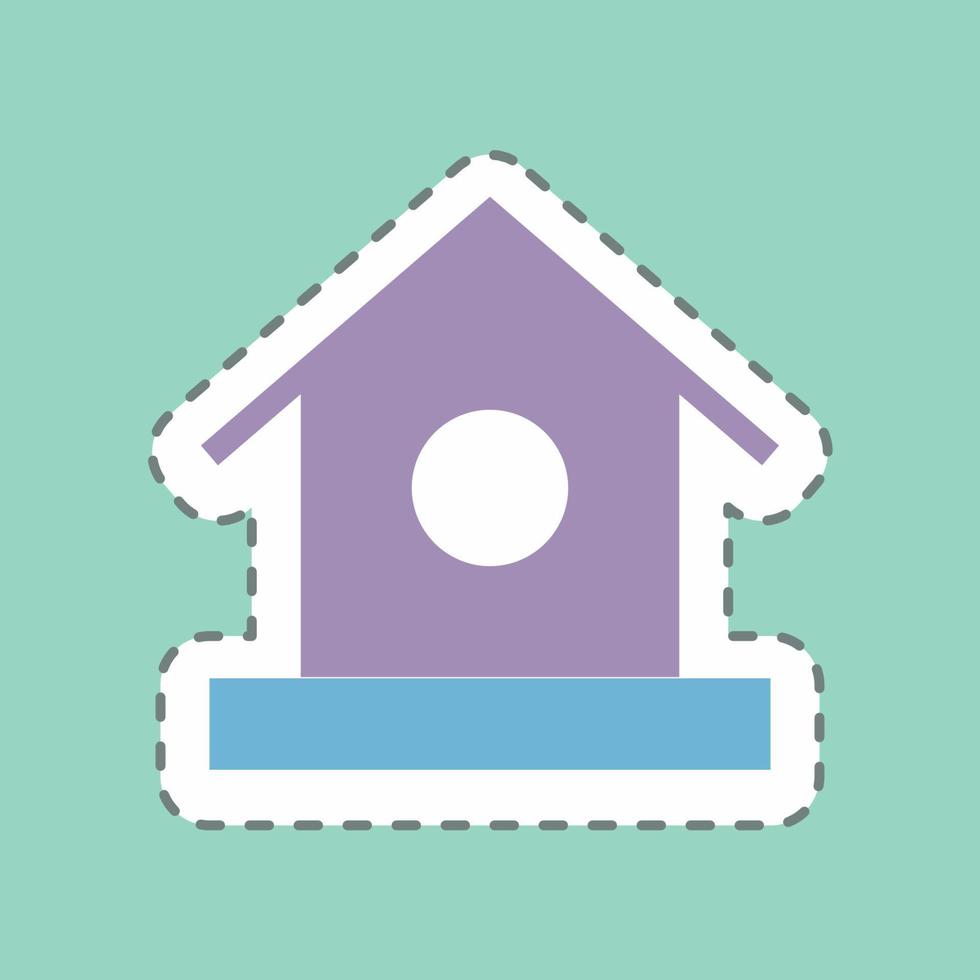 Sticker Bird Home - Line Cut - Simple illustration,Editable stroke vector