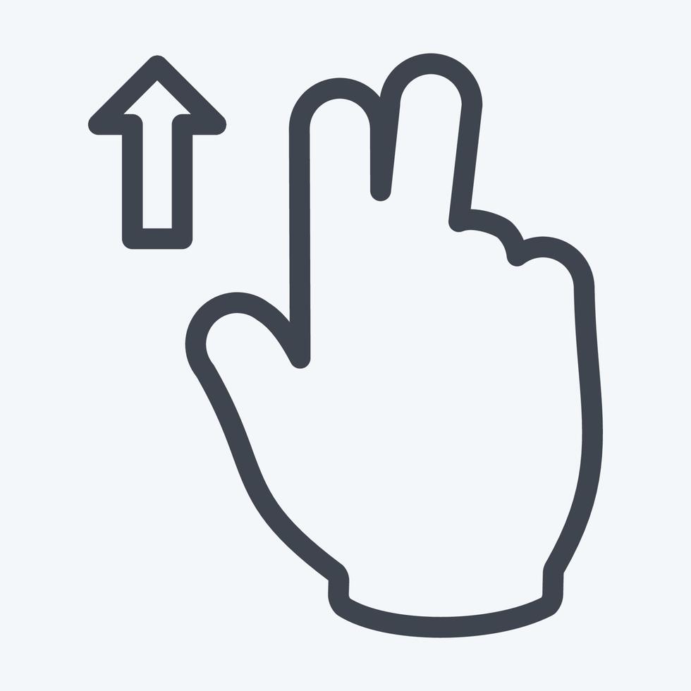 Icon Two Fingers Up - Line Style - Simple illustration,Editable stroke vector