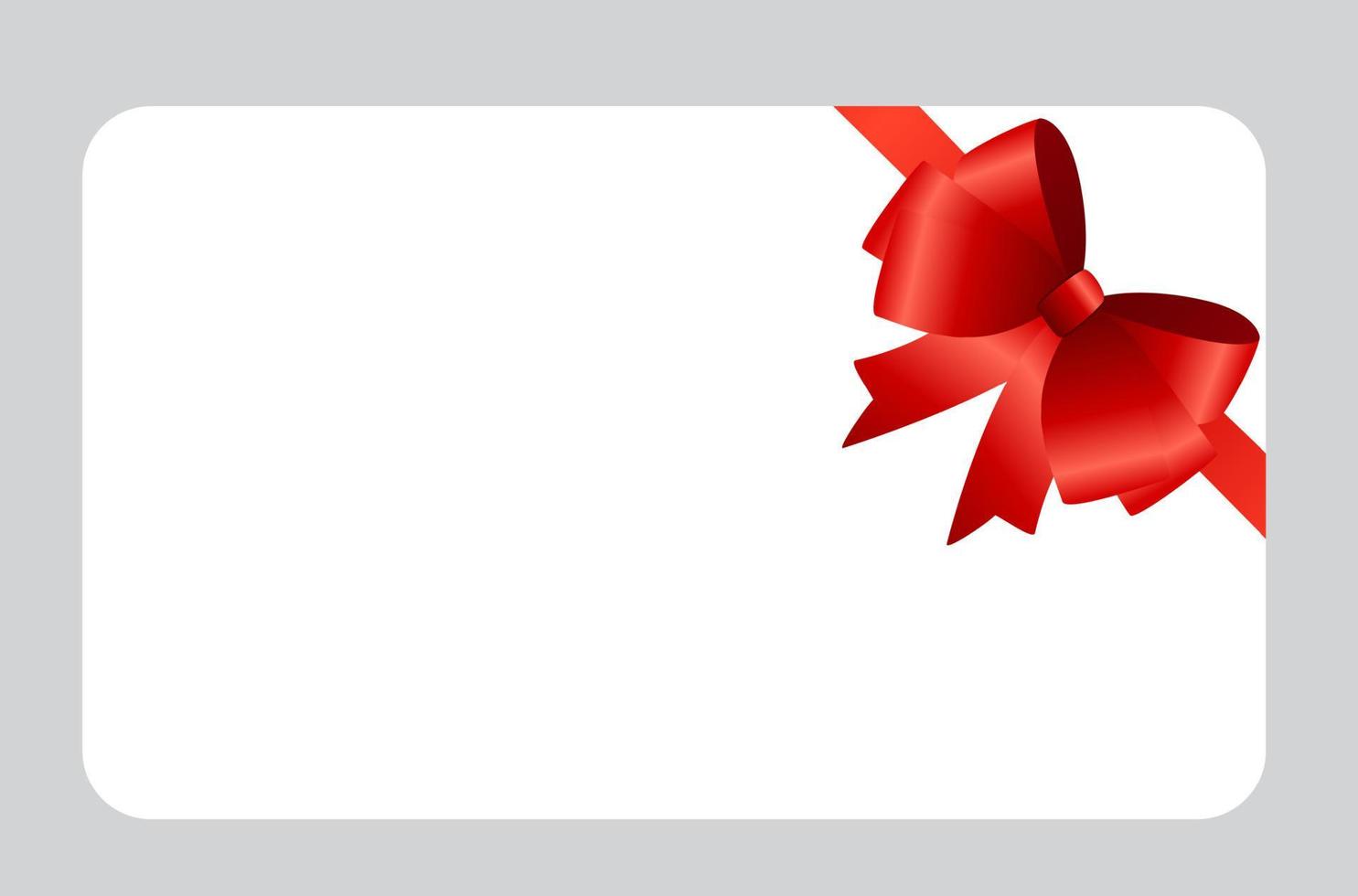 Gift Card with Red Ribbon and Bow. Vector illustration