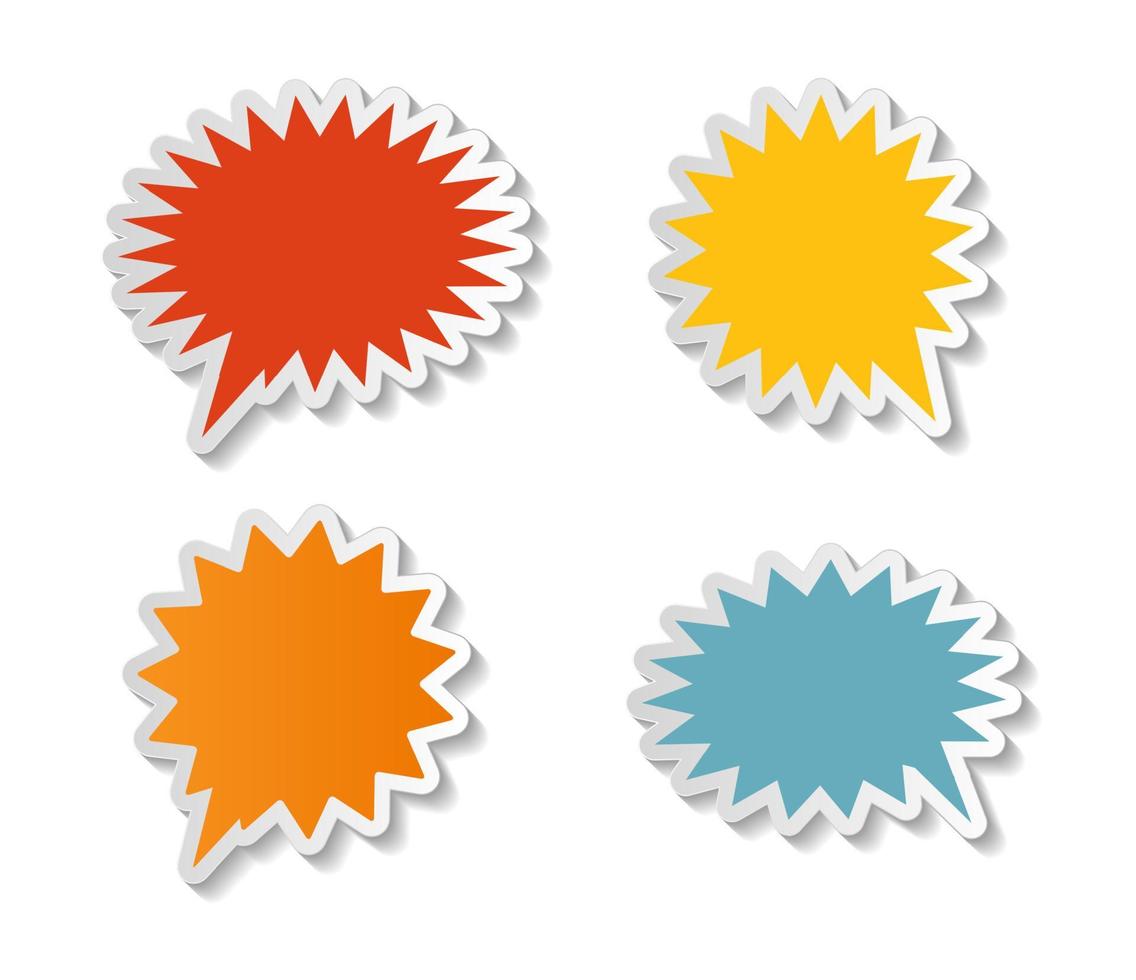 Speech Bubbles Stickers Vector Illustration