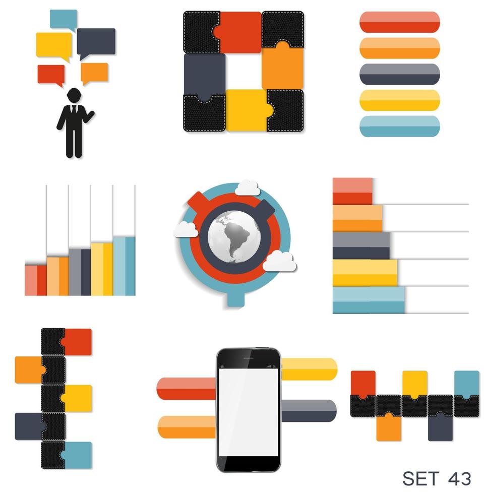 Collection of Infographic Templates for Business Vector Illustra