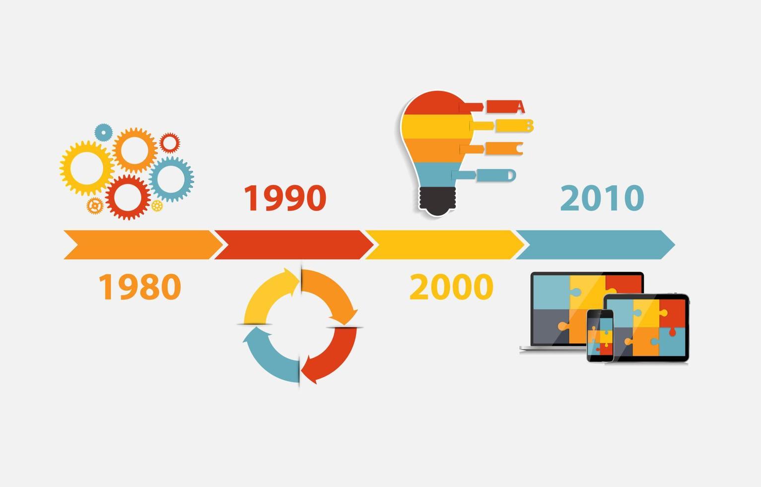 Timeline Infographic Template for Business Vector Illustration.