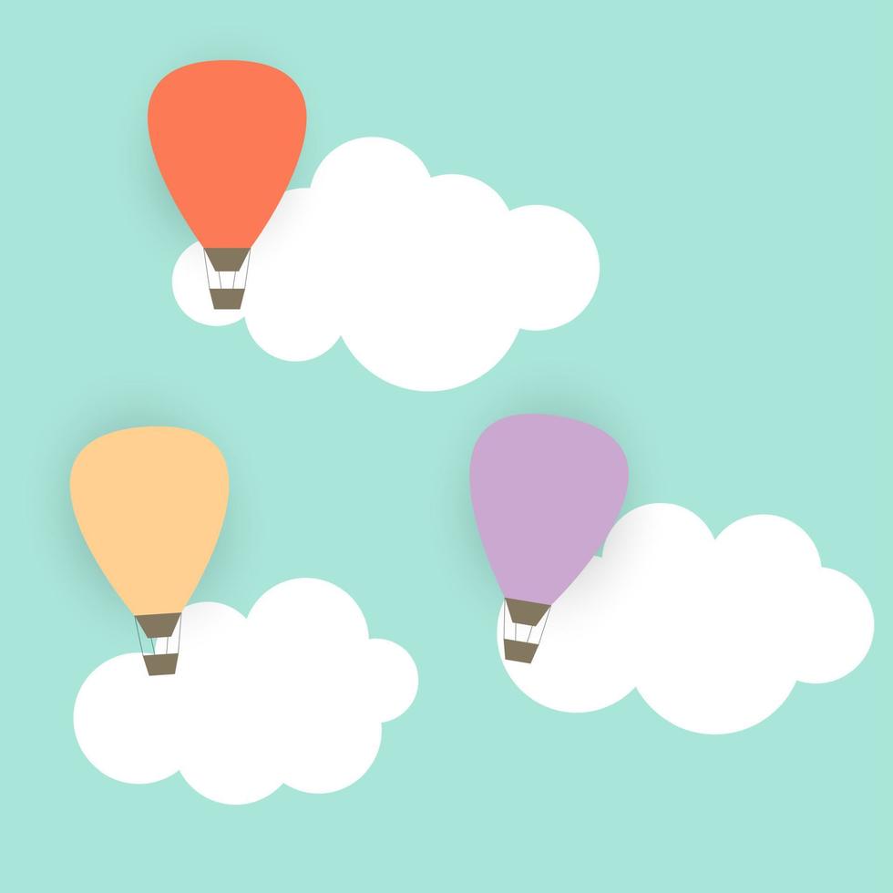 Retro Infographic with Air Balloons Vector Illustration