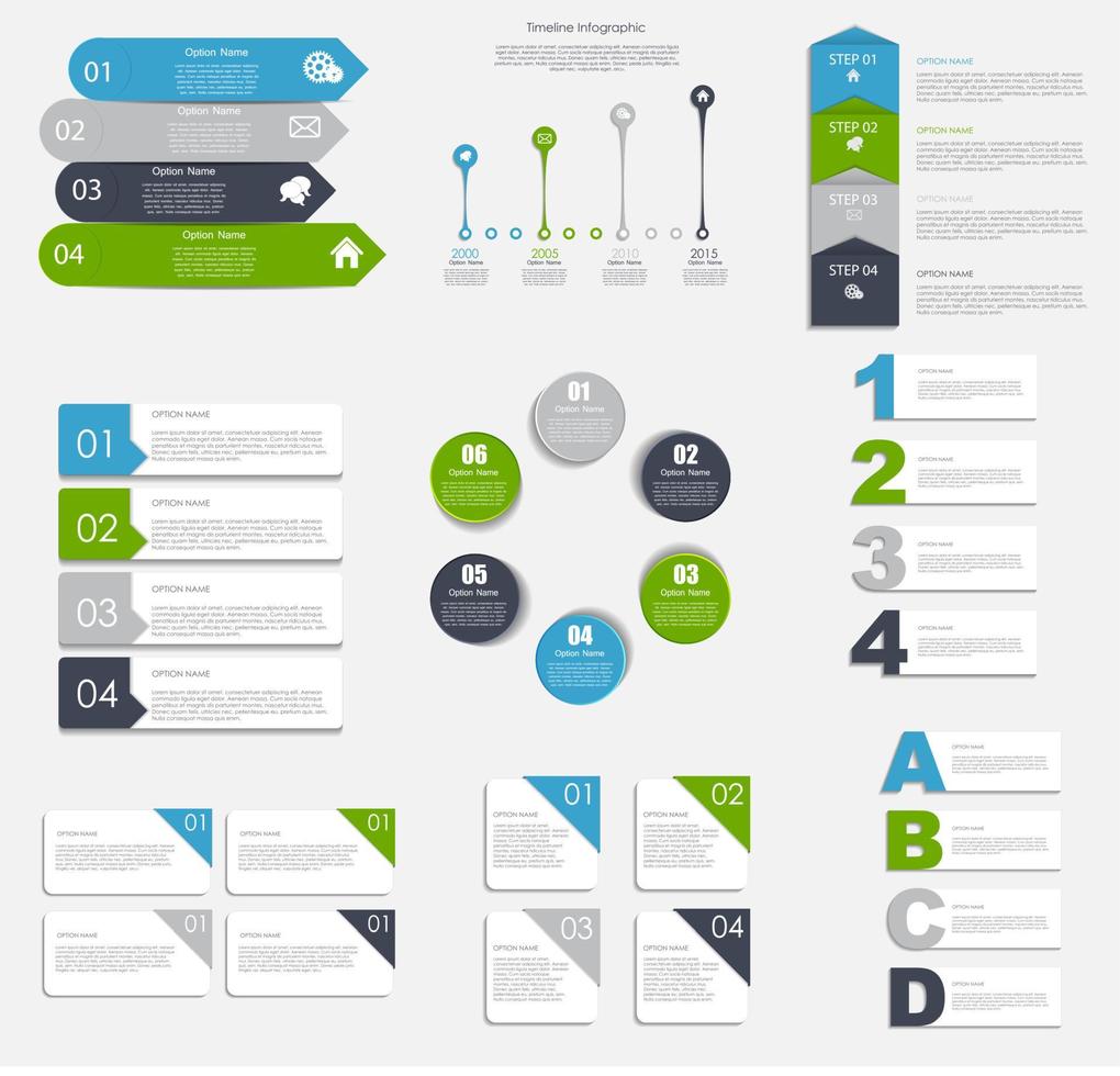 colección de plantillas de infografía para la ilustración de vector de negocio