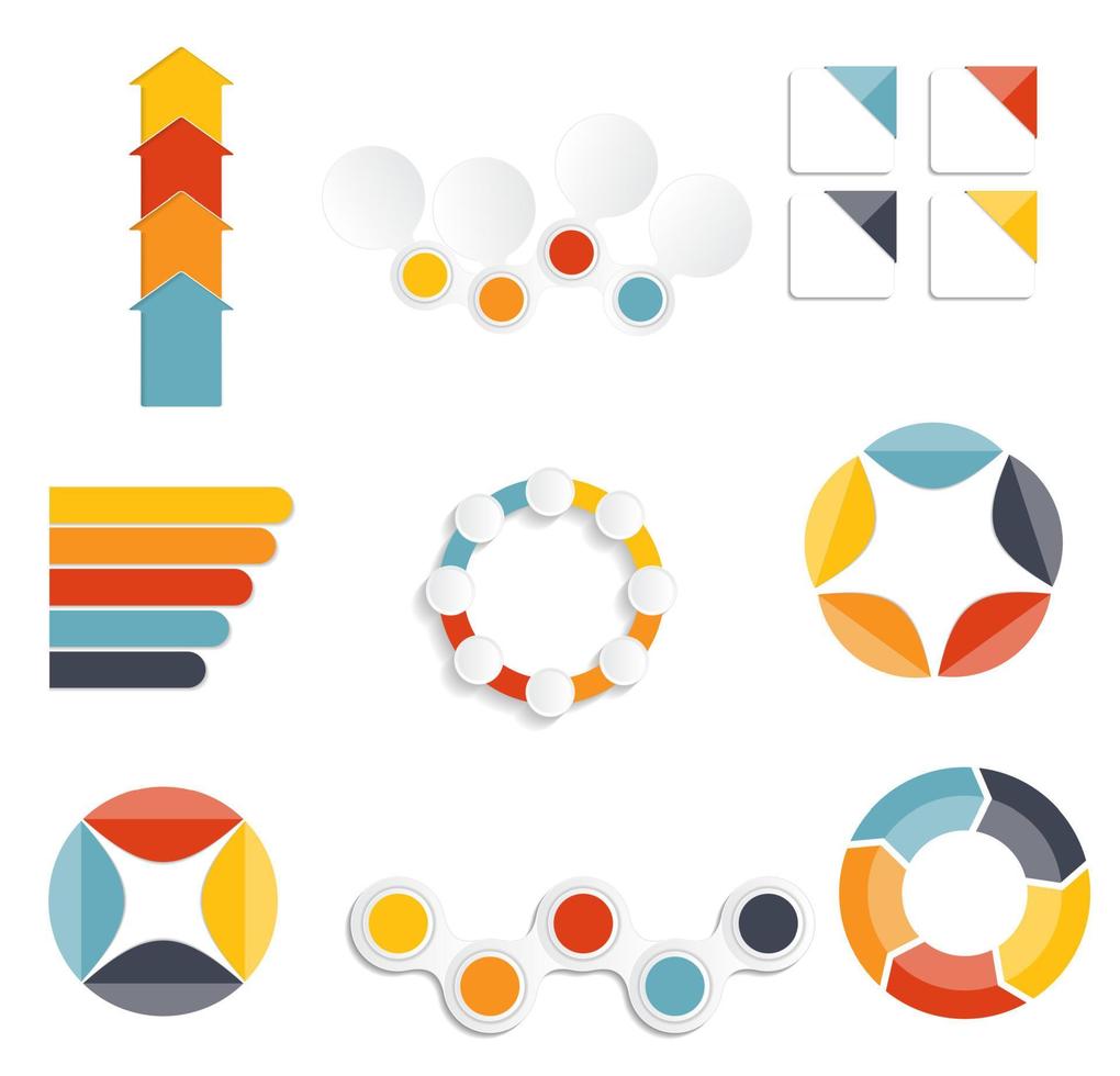 Collection of Infographic Templates for Business Vector Illustration