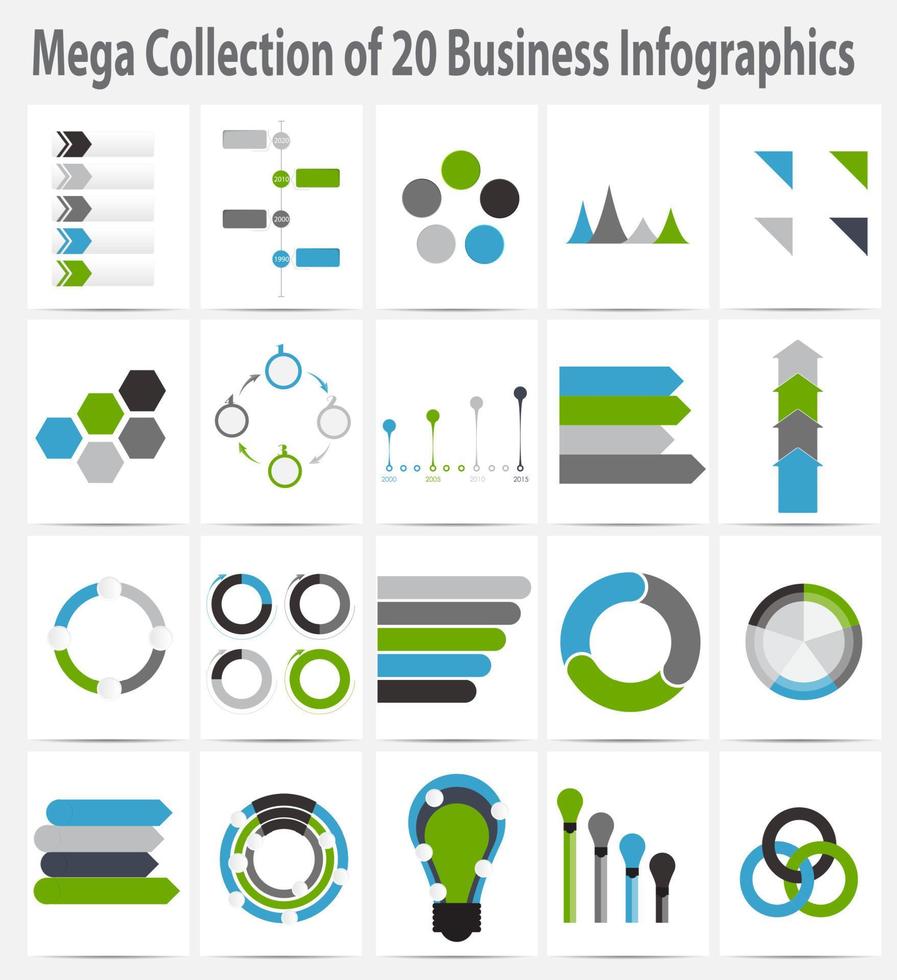 colección de plantillas de infografía para la ilustración de vector de negocio