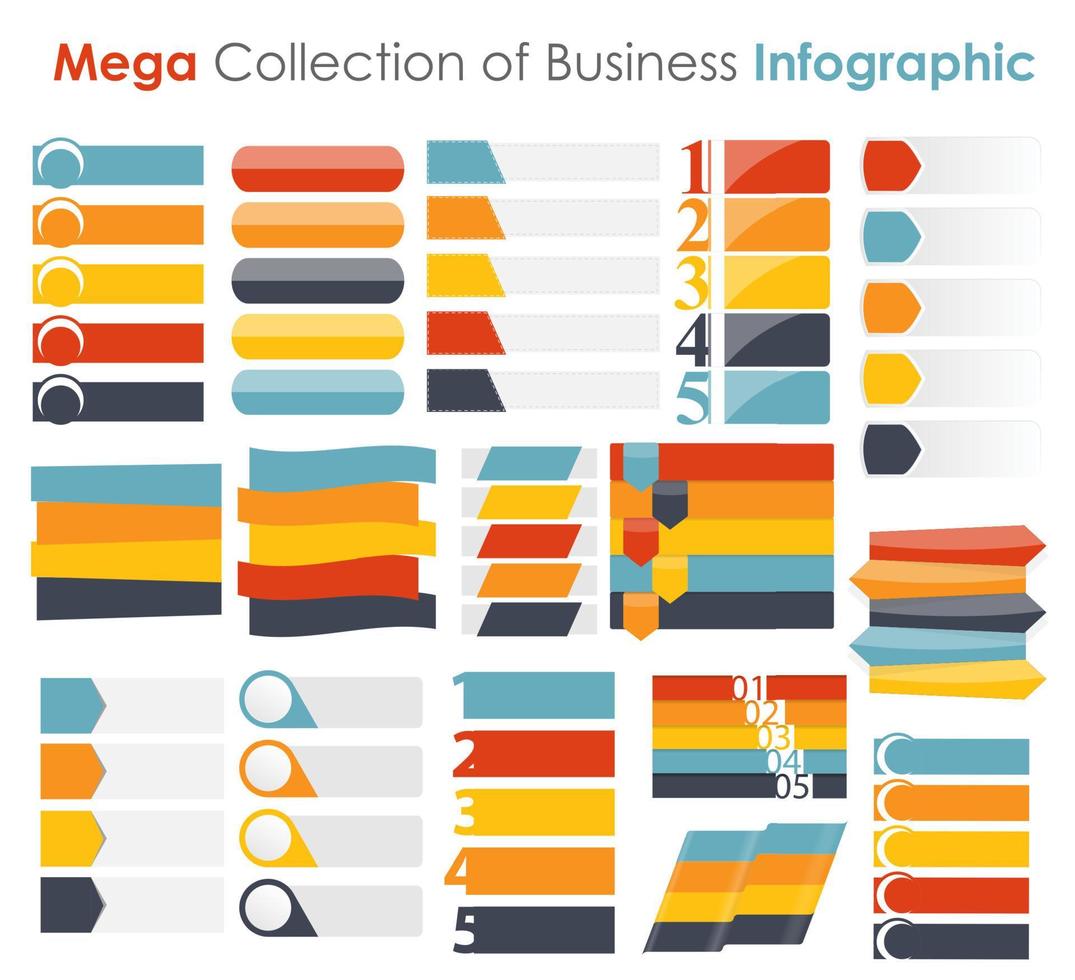 colección de plantillas de infografía para la ilustración de vector de negocio