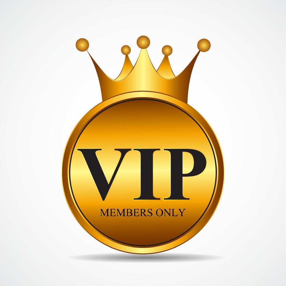 vector vip miembros solo signo de oro, plantilla de etiqueta