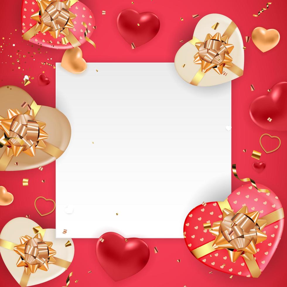 Valentine s Day Greeting Background Design. Template for advertising, web, social media and fashion ads. Horizontal poster, flyer, greeting card, header for website Vector Illustration