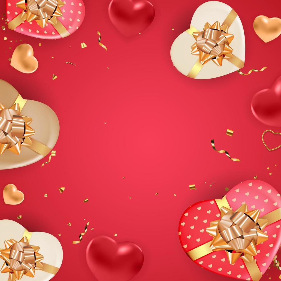 Valentine s Day Greeting Background Design. Template for advertising, web, social media and fashion ads. Horizontal poster, flyer, greeting card, header for website Vector Illustration