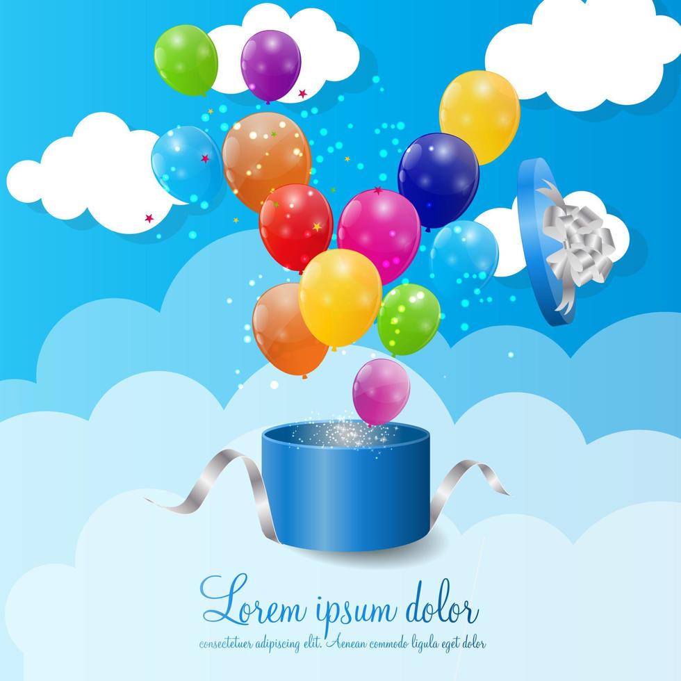 Color Glossy Balloons Background Vector Illustration