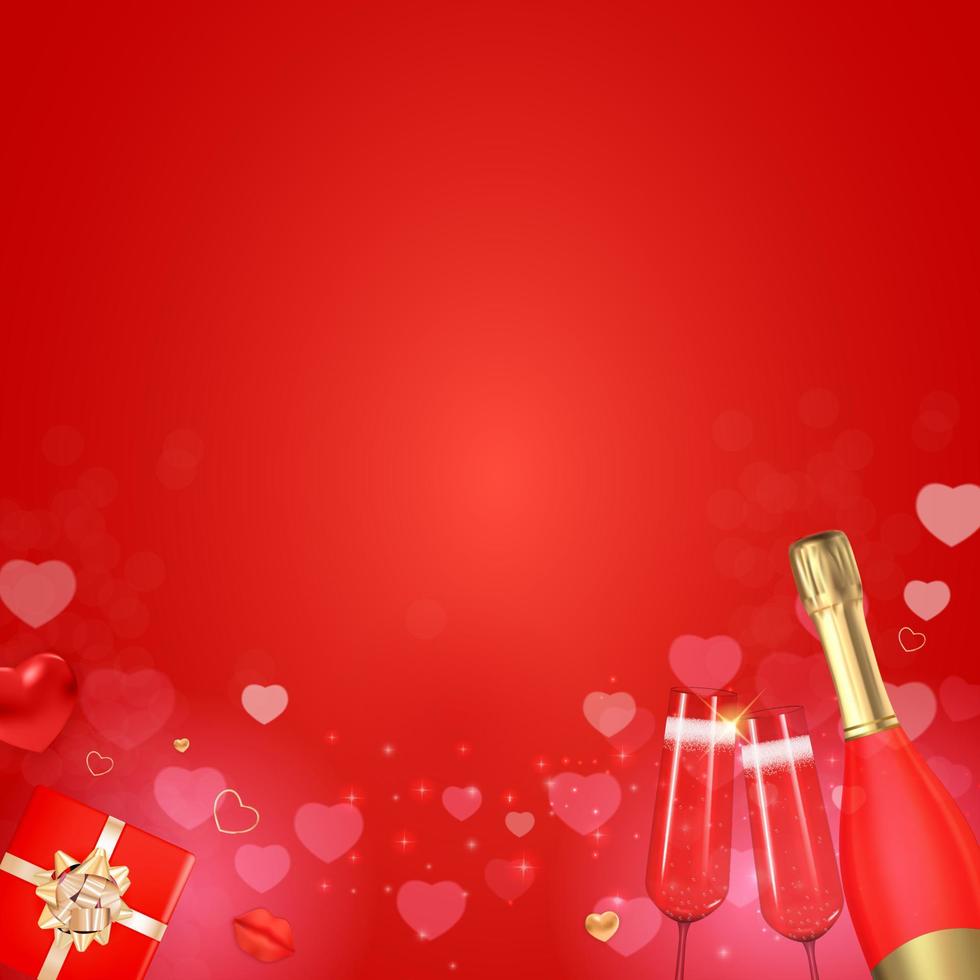 Valentine s Day Greeting Background Design. Template for advertising, web, social media and fashion ads. Horizontal poster, flyer, greeting card, header for website Vector Illustration