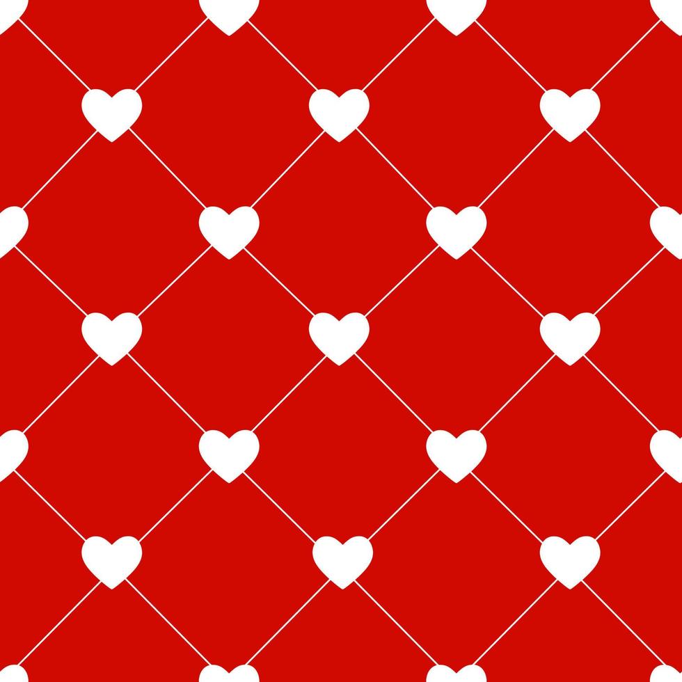 Valentines Day Seamless Hearts Pattern Vector Illustration