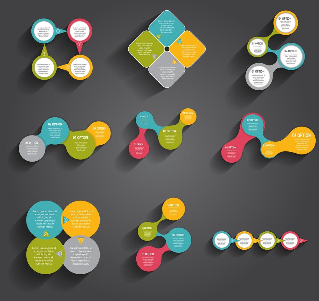 Collection of Infographic Templates for Business Vector Illustra