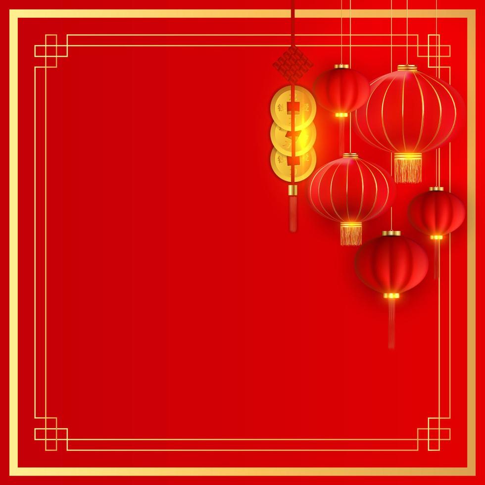 Happy Chinese New Year Holiday Background. Vector Illustration