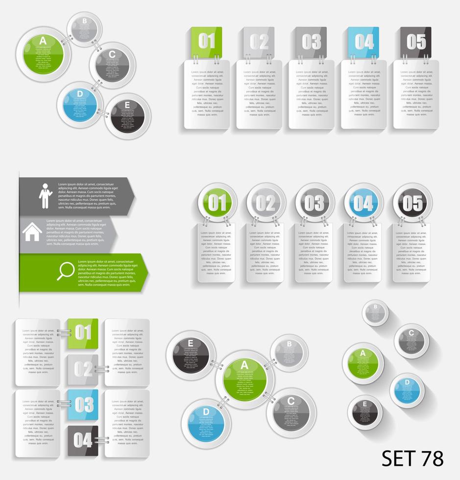 Collection of Infographic Templates for Business Vector Illustra